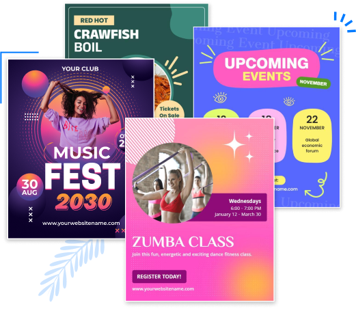 event-flyers-music-festival-crawfish-boil-zumba-class